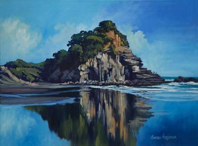 "Bethels Beach" - Oil medium on museum canvas - Painting by Susan Higginson, an artist from Hawke's Bay, New Zealand.