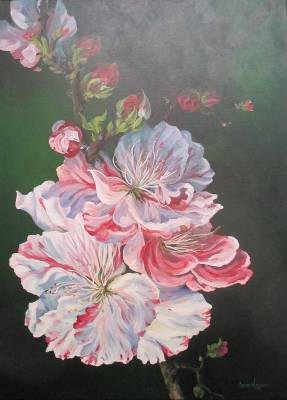 "Spring burst" - Acrylic medium on museum canvas - Painting by Susan Higginson, an artist from Hawke's Bay, New Zealand.