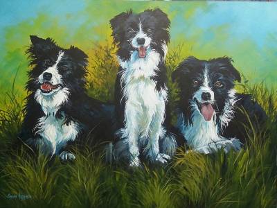 "We are ready" - Acrylic medium on museum canvas - Painting by Susan Higginson, an artist from Hawke's Bay, New Zealand.