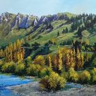 Te Mata Peak and the tukituki River - commissioned for Angie Walsh